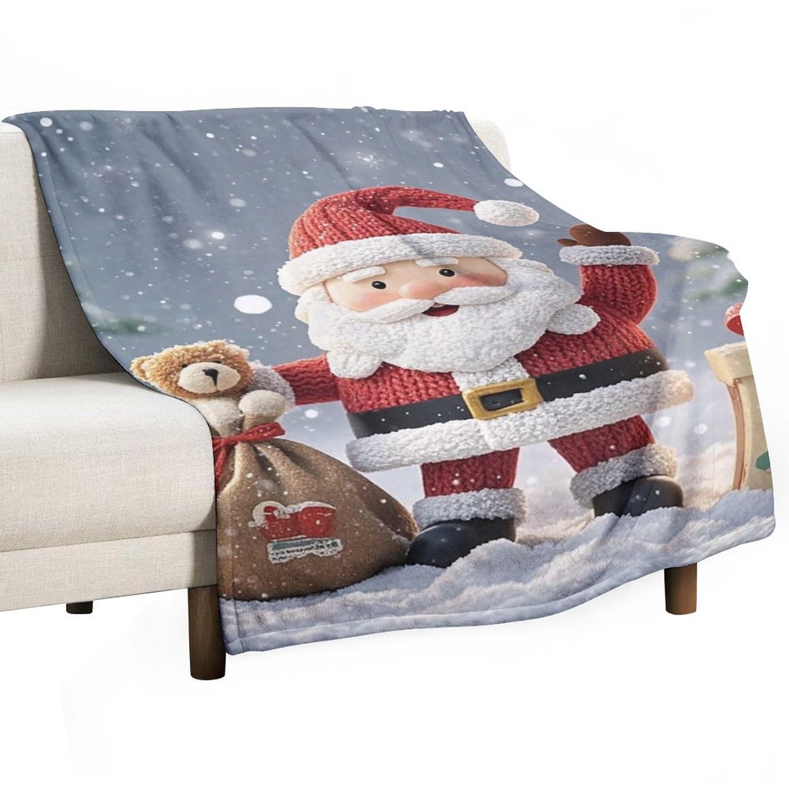Couverture en flanelle légère et confortable grand plaid imprimé toutes saisons pour lit et canapé