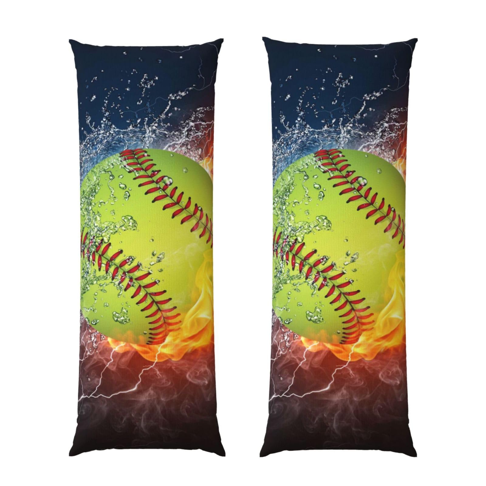 Taie d'oreiller softball 50x152 cm pour chambre ado et dortoir