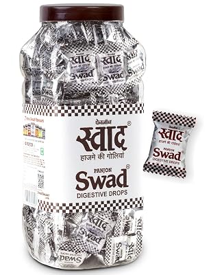 Swad Candy Jar (Digestive & Tangy Indian Masala Flavour Sweet Toffee) 200 Candies Jar