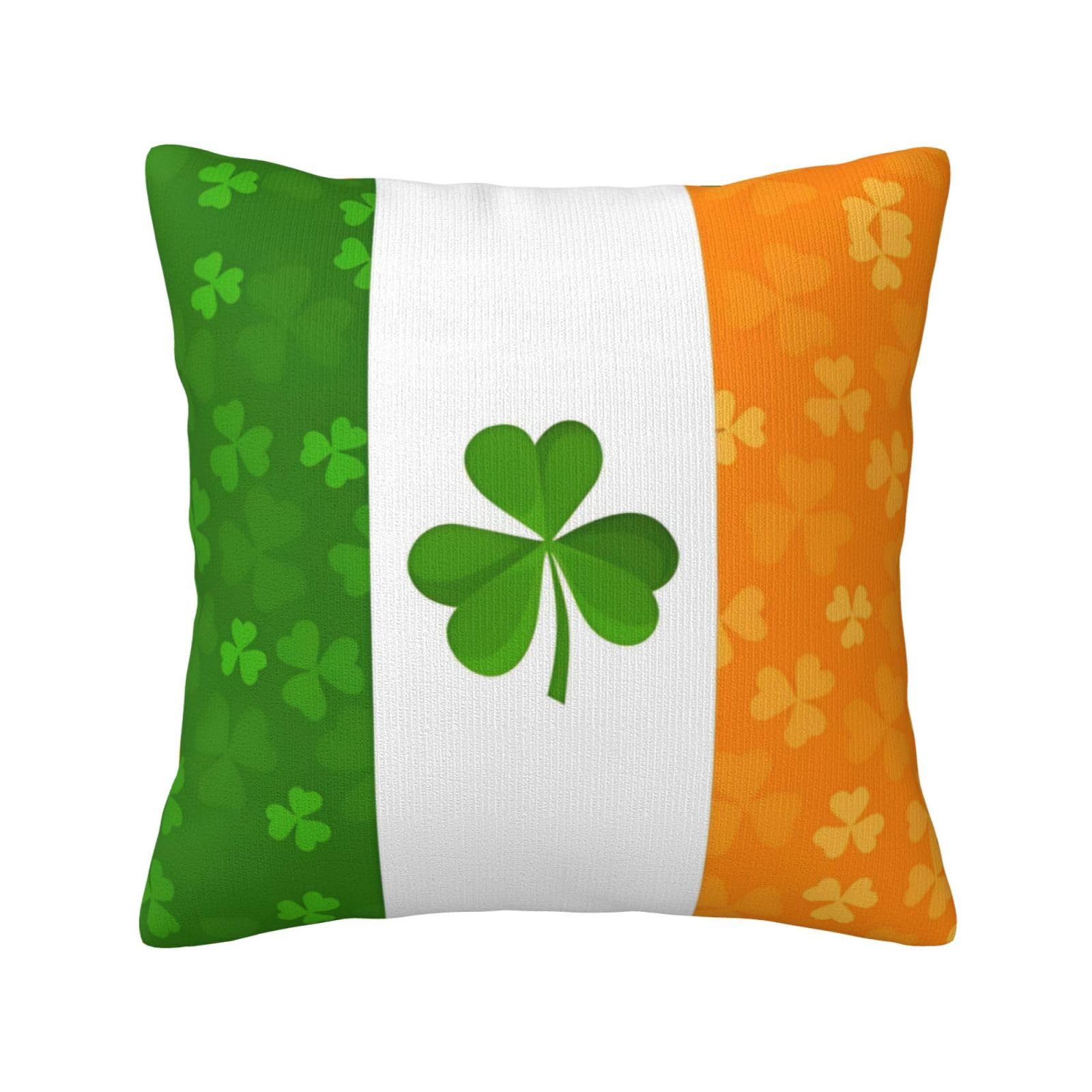 irish flag Print Decorative Throw Pillow Covers for Sofa, Outdoor and World Cup Celebrations