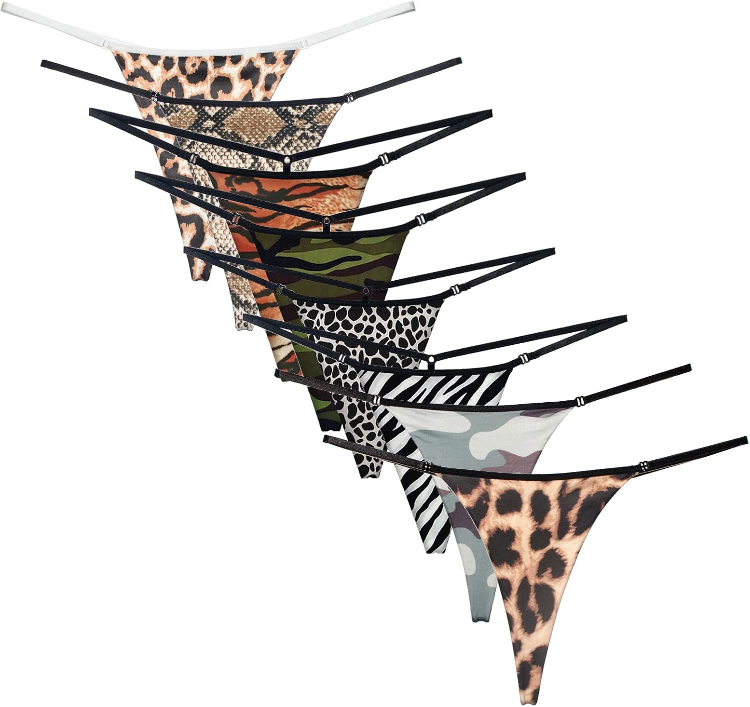 Faringoto Women's Low Waist Thong Print Underwear