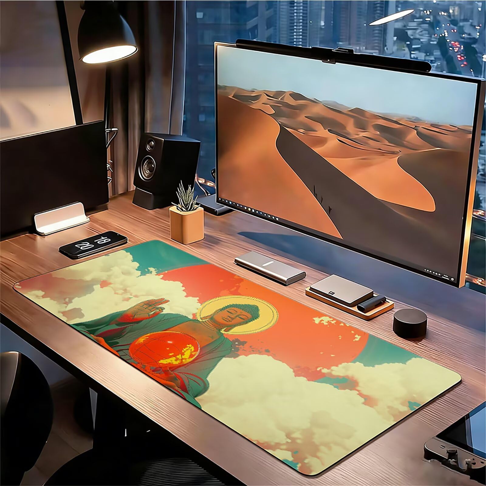 Podkładka pod mysz XXL Zen 1200 x 600 x 3 mm antypoślizgowa gumowa podkładka pod mysz dla graczy beżowa precyzja kompatybilna z wszystkimi myszami, miękka powłoka wodoodporna ochrona na biurko do