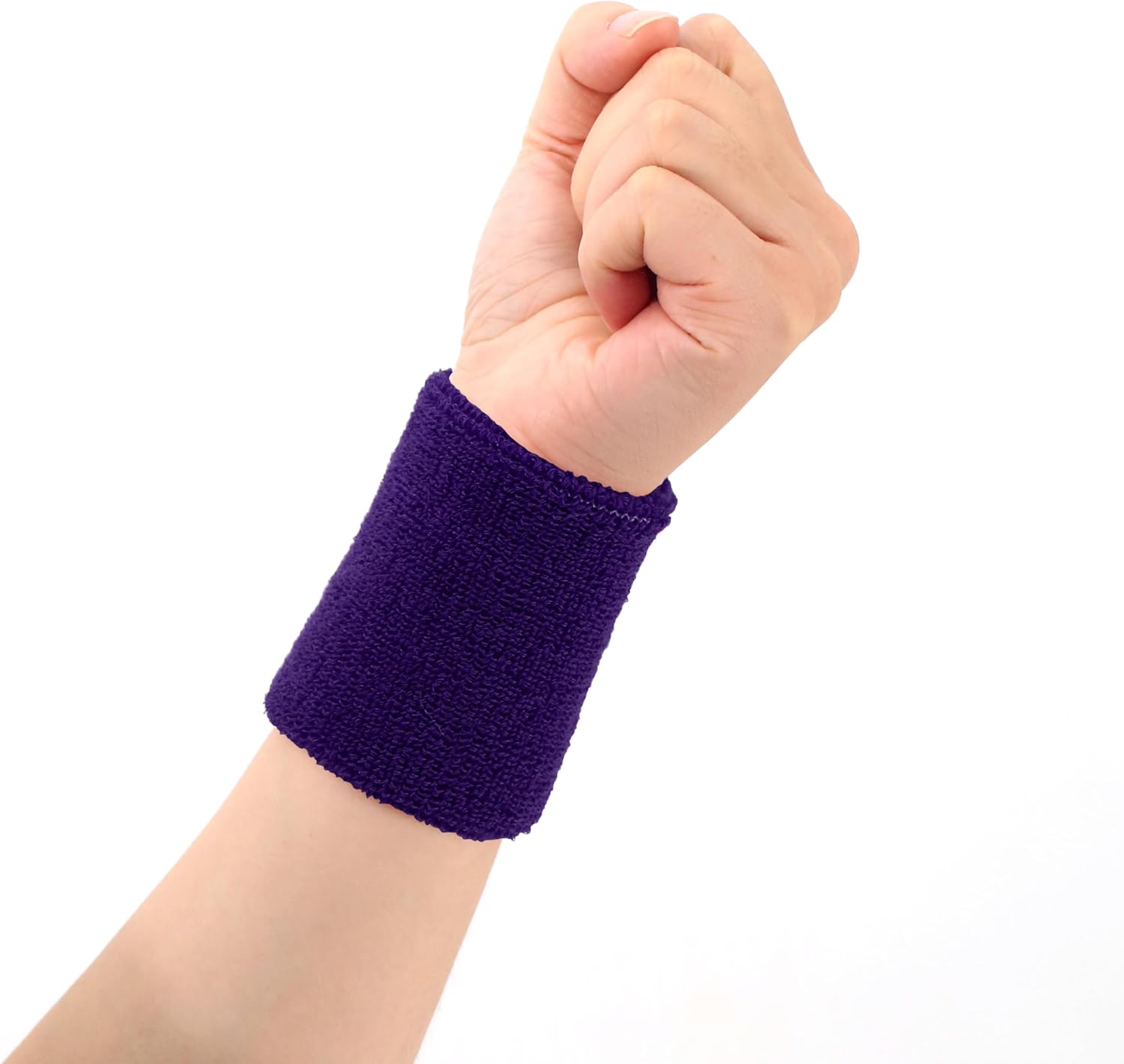 Solid Purple Color Sweat Band Headbands and Wrist Bands Set, Sweatbands for Men Women, Moisture Wicking Head Band, Football Wristbands,Sports Headband for Running Workout - Image 6