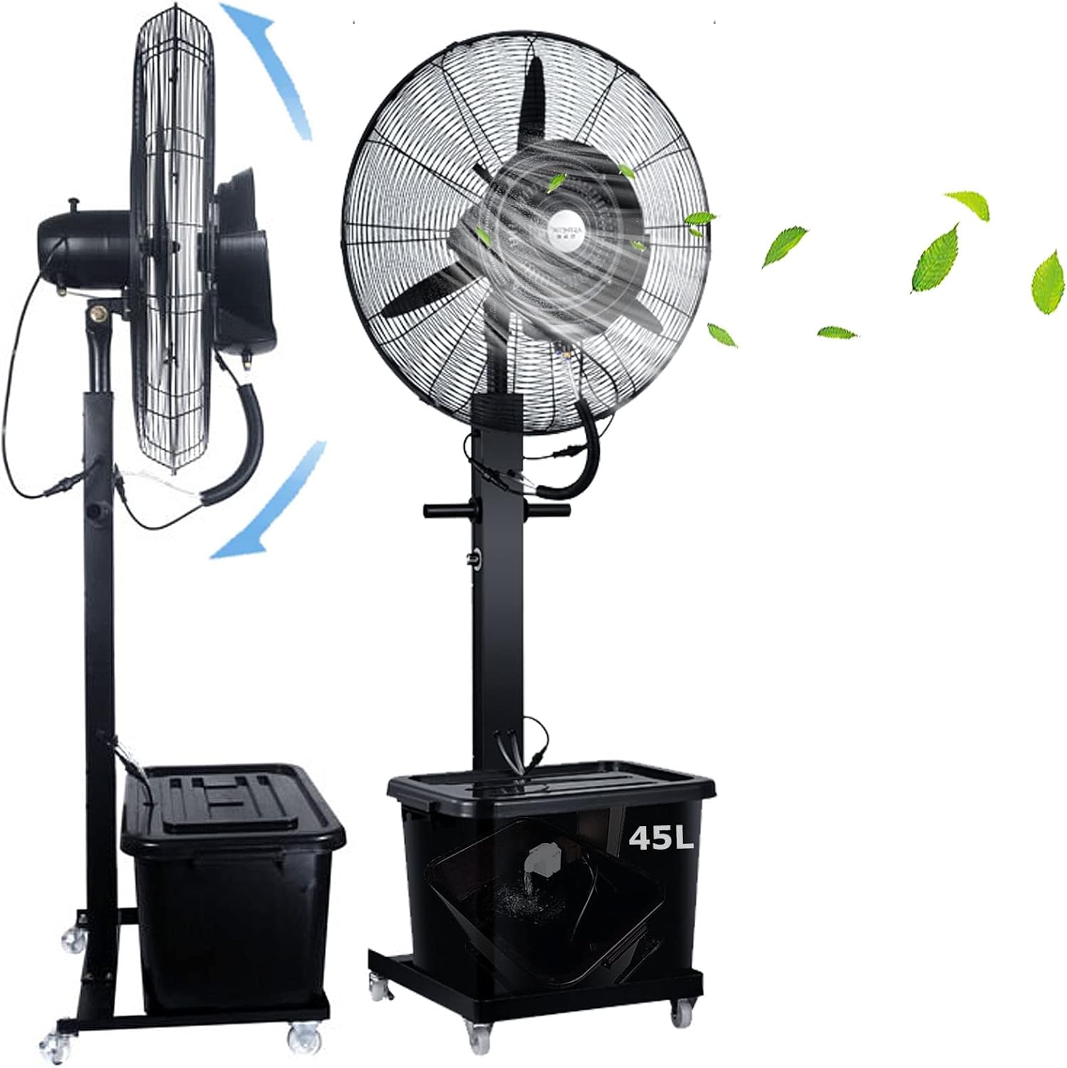 Oscillating Misting Fan Outdoor Mist 3 Speeds Pedestal Fan, 12 Gallon Tank, 90° Oscillation, Cool Your Shop, Garage, Barn or Workspace