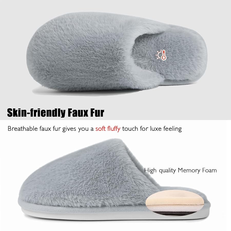 Pantofole Invernali Unisex Coswind Con Memory Foam - Pelose, Antiscivolo | Taglie EU36.5-42 | Morbide E Calde - Foto 8