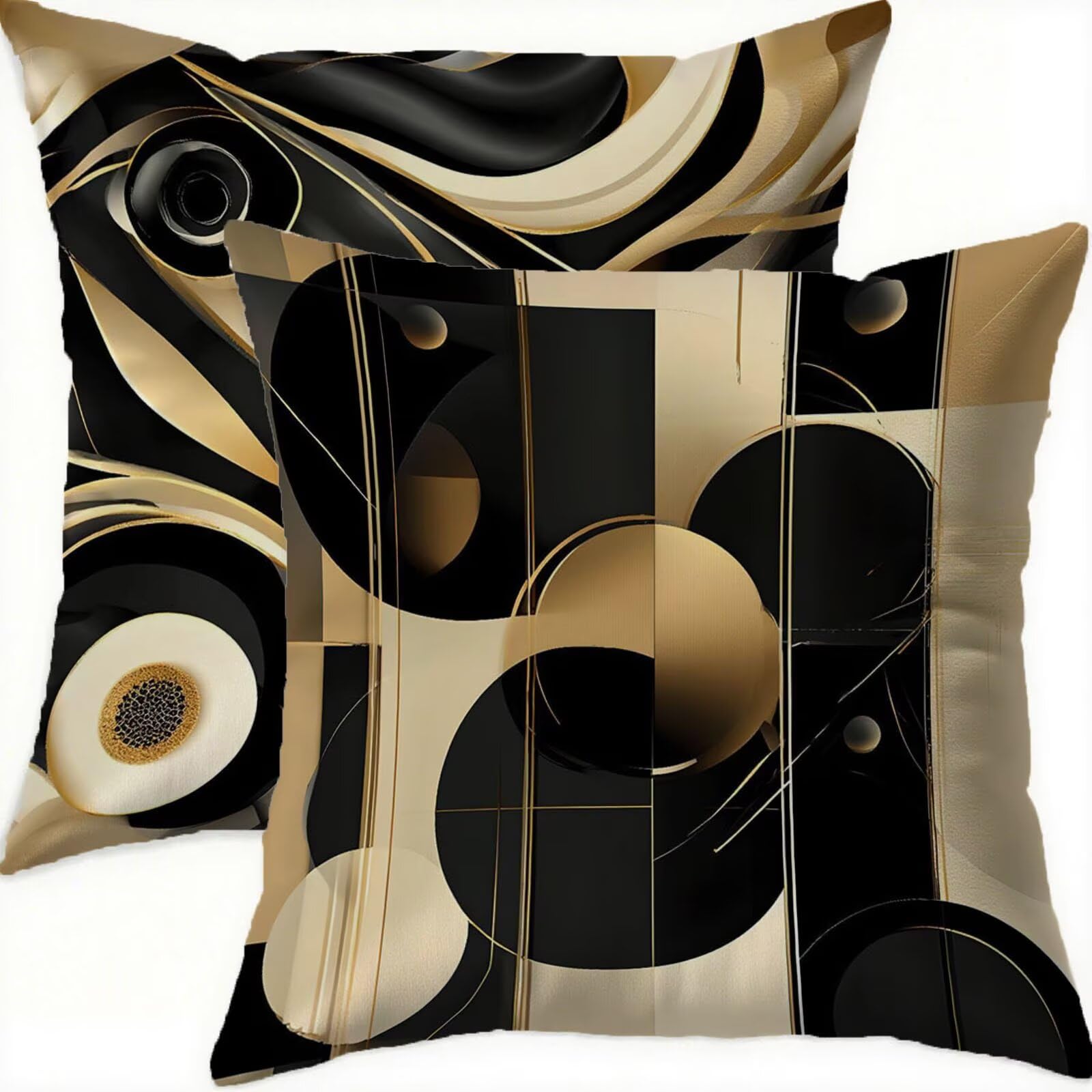 Housse coussin 75x75cm lavable et imperméable en velours avec lot de 2