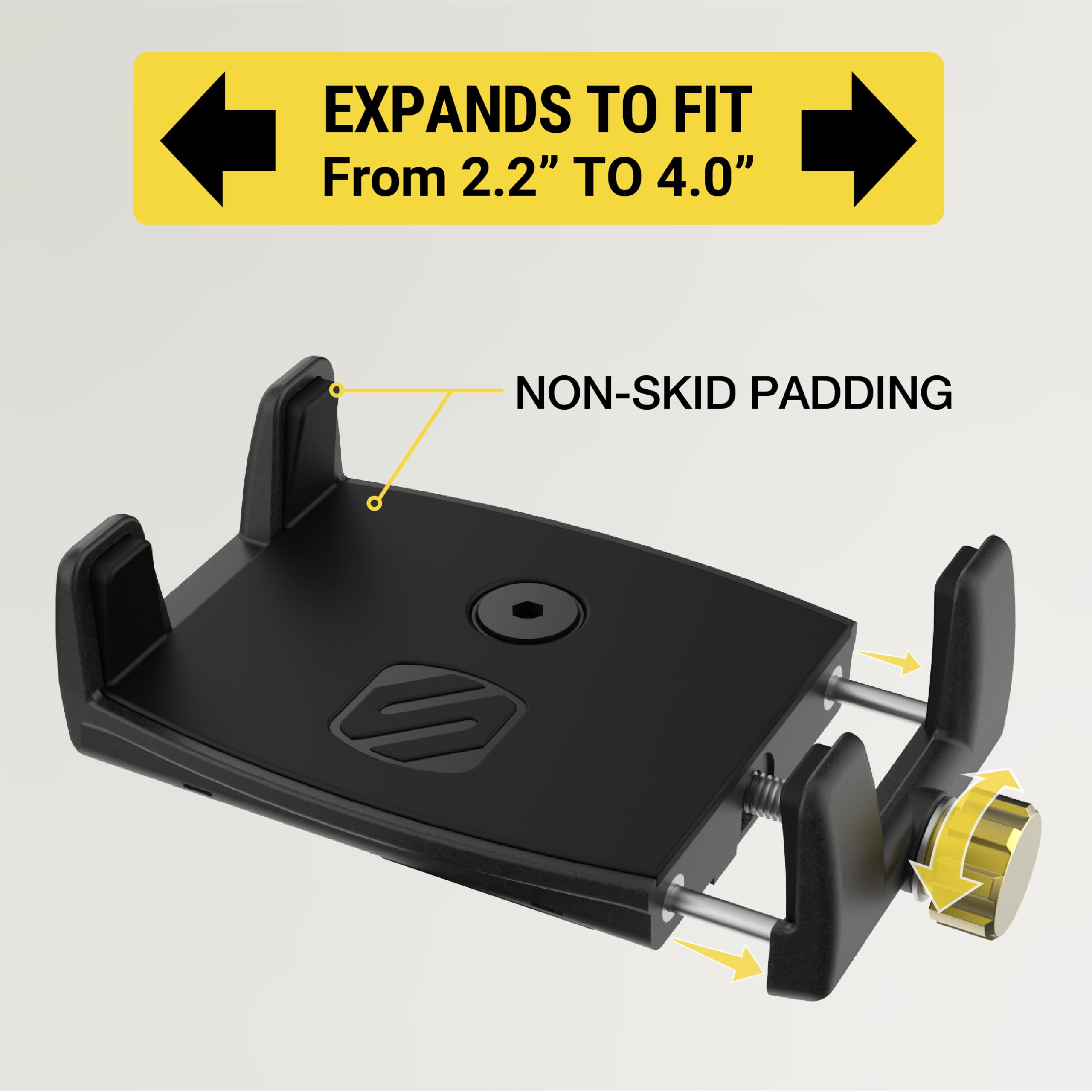 SCOSCHE BMG1WDHD HDGrip™ Soporte de teléfono con ventosa extrafuerte, soporte ajustable para teléfono celular con estabilizador antivibración para iPhone, smartphone Android, coche, camión