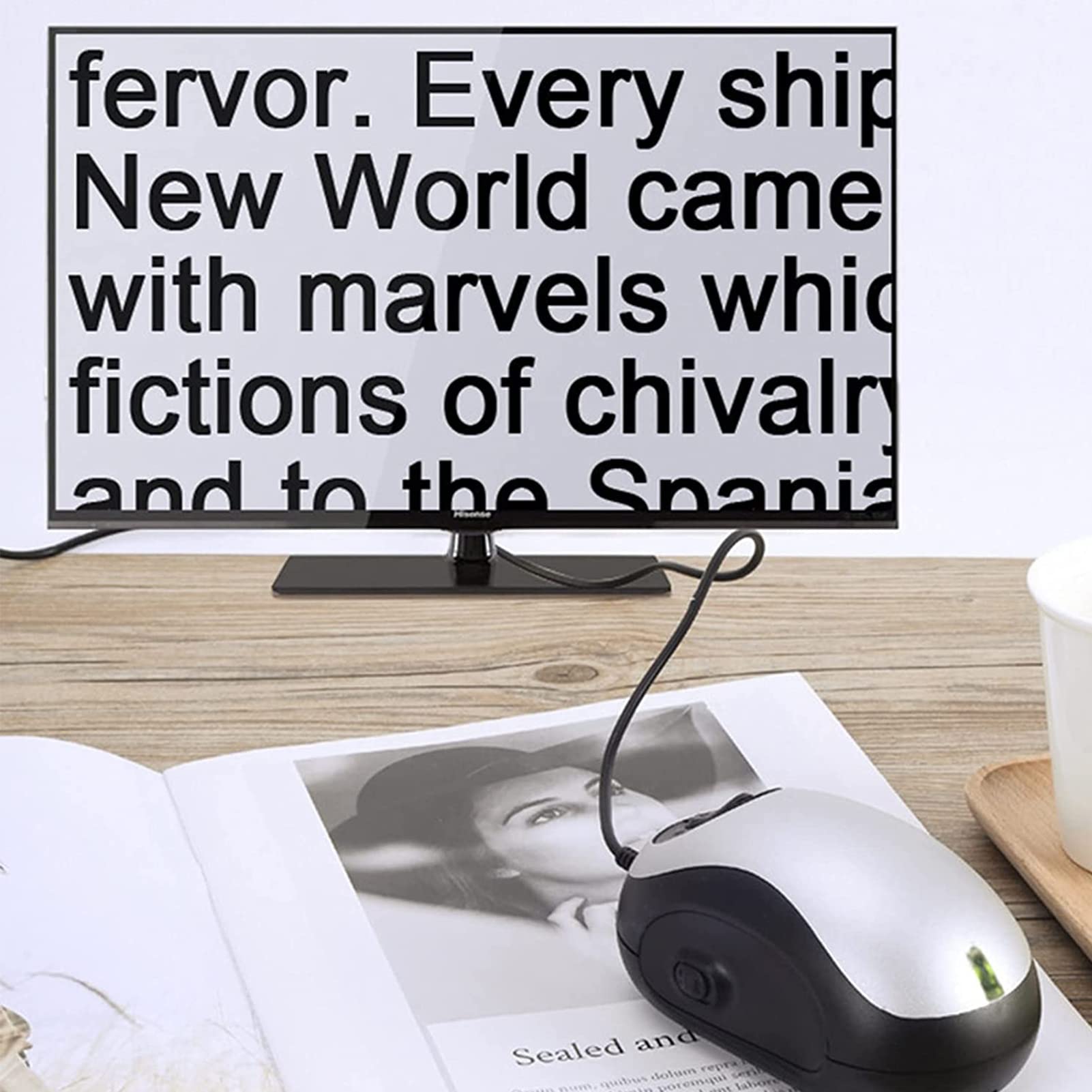 Usb Mouse Magnifier Reading Magnifiers Mouse Handheld Magnifier Brass And Mother Of Pearl