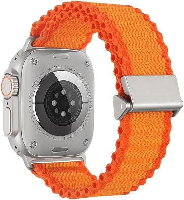 Ocean Nylon Sport Loop Band Compatible with Apple Watch Ultra Band 49mm 46mm 45mm 44mm 42mm for Men, Breathable Soft Strap for iWatch Series SE 10/9/8/7/6/5/4/3/2/1