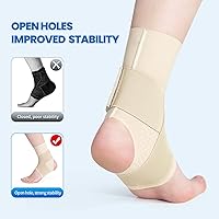 Vista 3 de Galvaran Tobillera, soporte de tobillo de compresión transpirable ajustable, para hombres y mujeres con esguinces de tobillos, ligamentos