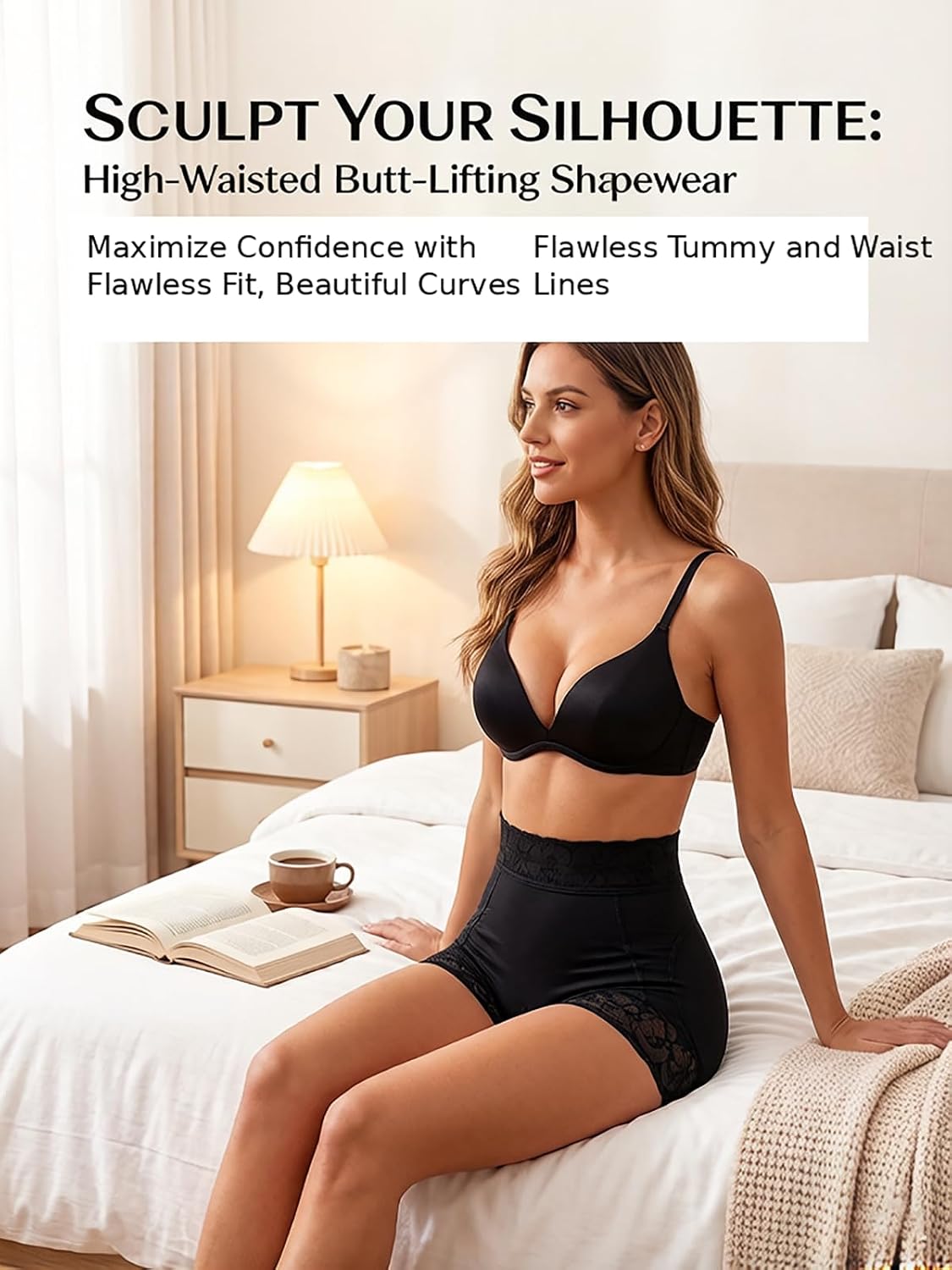 women's butt-lifting underwear, belly control shaping garment, lace butt-lifting and belly-firming shaping garment