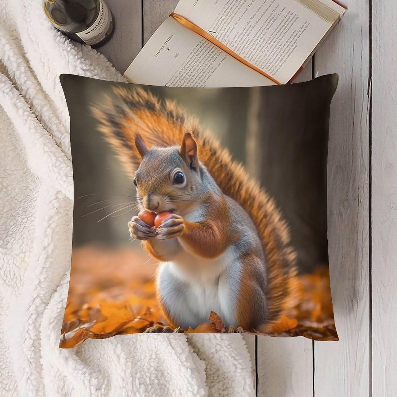Zippered Pillow Cover, Pillow Protector, Adorable Animal Printed Pillow Cover of 4, Pillow Not Included