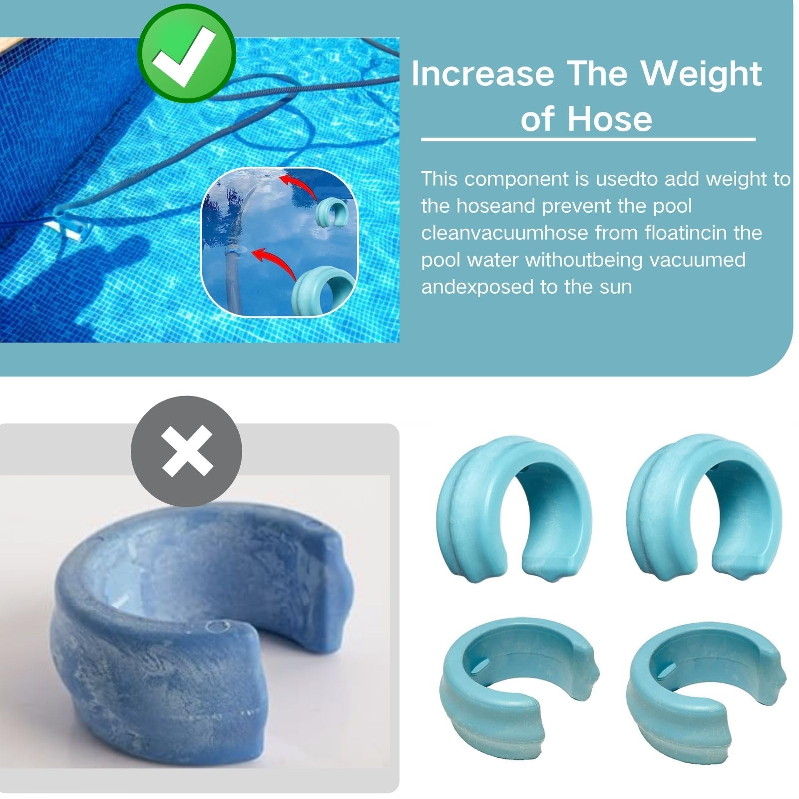 Hayward vacuum shallow end fix setup hose weights