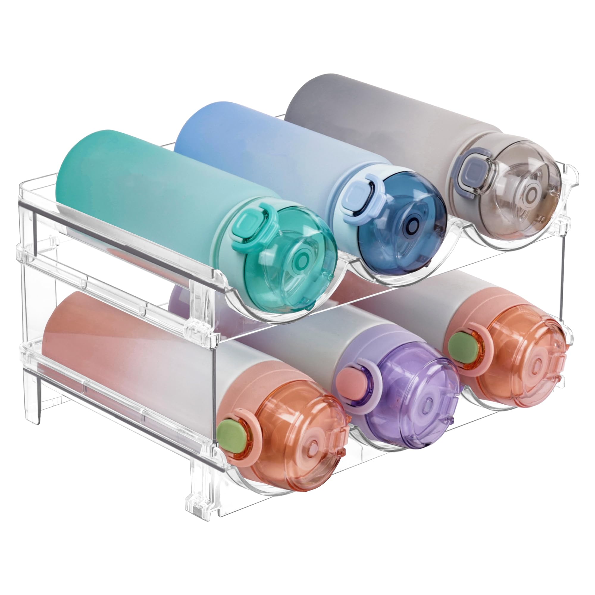 Snapklik.com : Stackable Water Bottle Organizer Holder, 2 Pack Clear ...