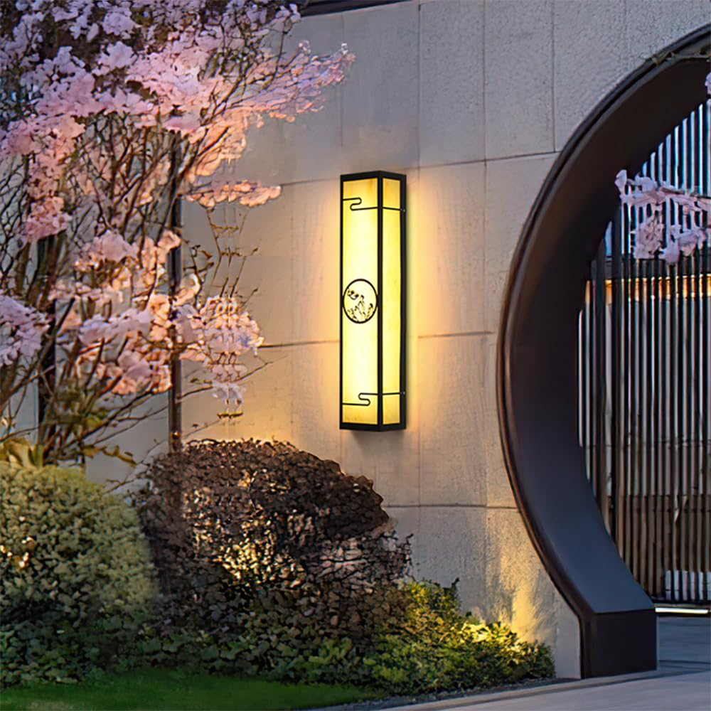 KXEcoLife Contemporary LED Outdoor Wall Lamp Electric Waterproof Simplicity Balcony Hallway Courtyard Villa Gate Hotel Lights (B H90CM Electric)