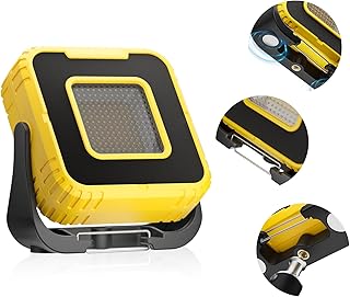 COPPA Luz de Trabajo, 3000mAh Recargable Portátil Lámparas Inspección con Regulable 3 Colores Luz y Estroboscópica Roja SOS Magnético Portátil Linterna Taller para Senderismo Work Reparación Garajes