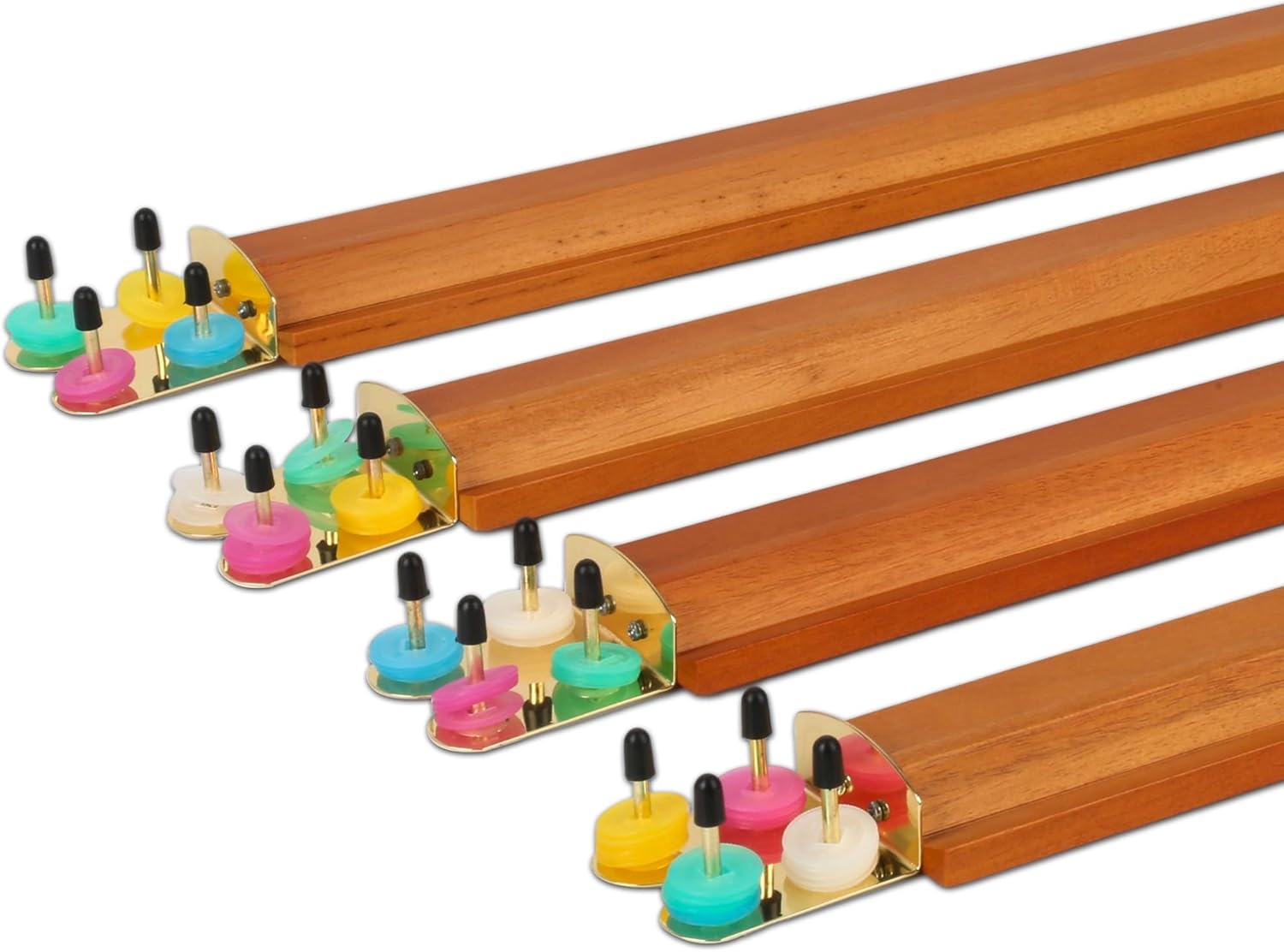 American Mahjong Set with Red Wooden Case - 1.18" (30mm) Golden Acrylic Tiles, Includes Jokers, Racks, Push Sticks, Chips, Manual, Wind Indicators & 3 Dices - Complete Game Set for Adults