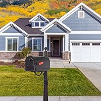 Vista 2 de Special Lite - Buzón Savannah con poste Ashland - Buzón negro con poste de aluminio - SCS-1014_SPK-600-BLK