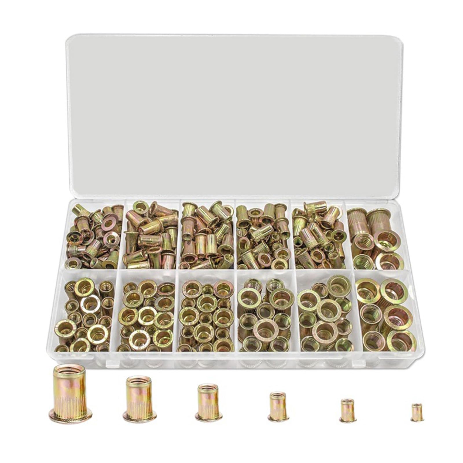 Multipurpose 240pcs Galvanized Rivet Nut Flat Head Serrated Designs Rivet Nut Home Hardware Essential Simple Installs Home Improvement Fastener