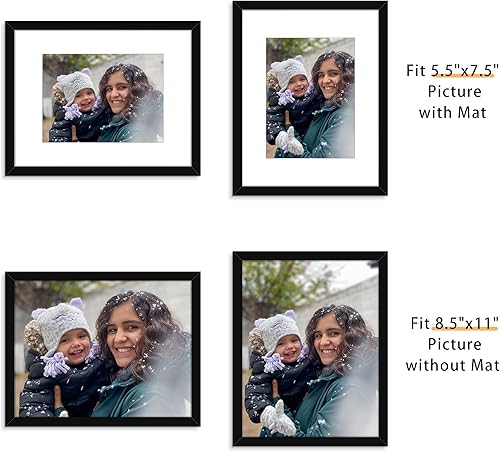 Miniatura 556 de Picrit - Juego de 12 portarretratos de 5 x 7 pulgadas para colgar en la pared o exhibir sobre una mesa, para fotos de 4 x 6 con paspartú o 5 x 7
