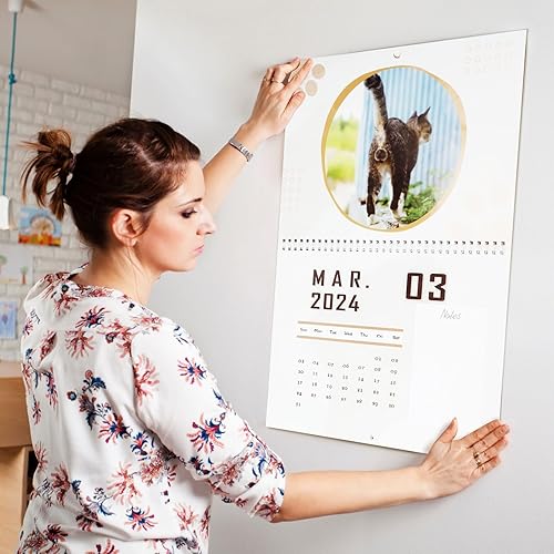 Miniatura 6 de Calendario de pared 2024  Calendario mensual de 12 gatos divertidos 2024, enero 2024  diciembre 2024, divertido calendario de gato, 11.4 x 16.5