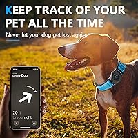Vista 6 de Airtag - Collar de perro duradero con funda impermeable para Apple AirTag, ajustable, suave y reflectante con seguimiento GPS, collares para perros