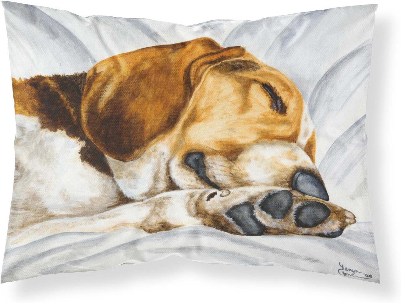 Caroline's Treasures AMB1076PILLOWCASE Beagle Bliss Fabric Standard Pillowcase Lightweight Super Soft Easy Care Decorative Artwork Pillowcase, Standard
