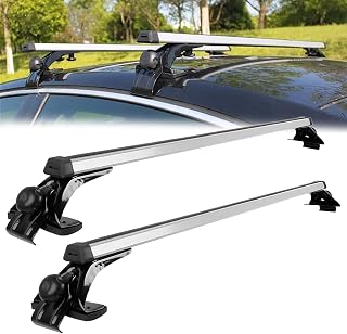 FlynsuAUTO Universal 48" Aluminum Roof Rack Cross Bars - 165 lbs Capacity, Easy No-Drill Install for Bare Roofs