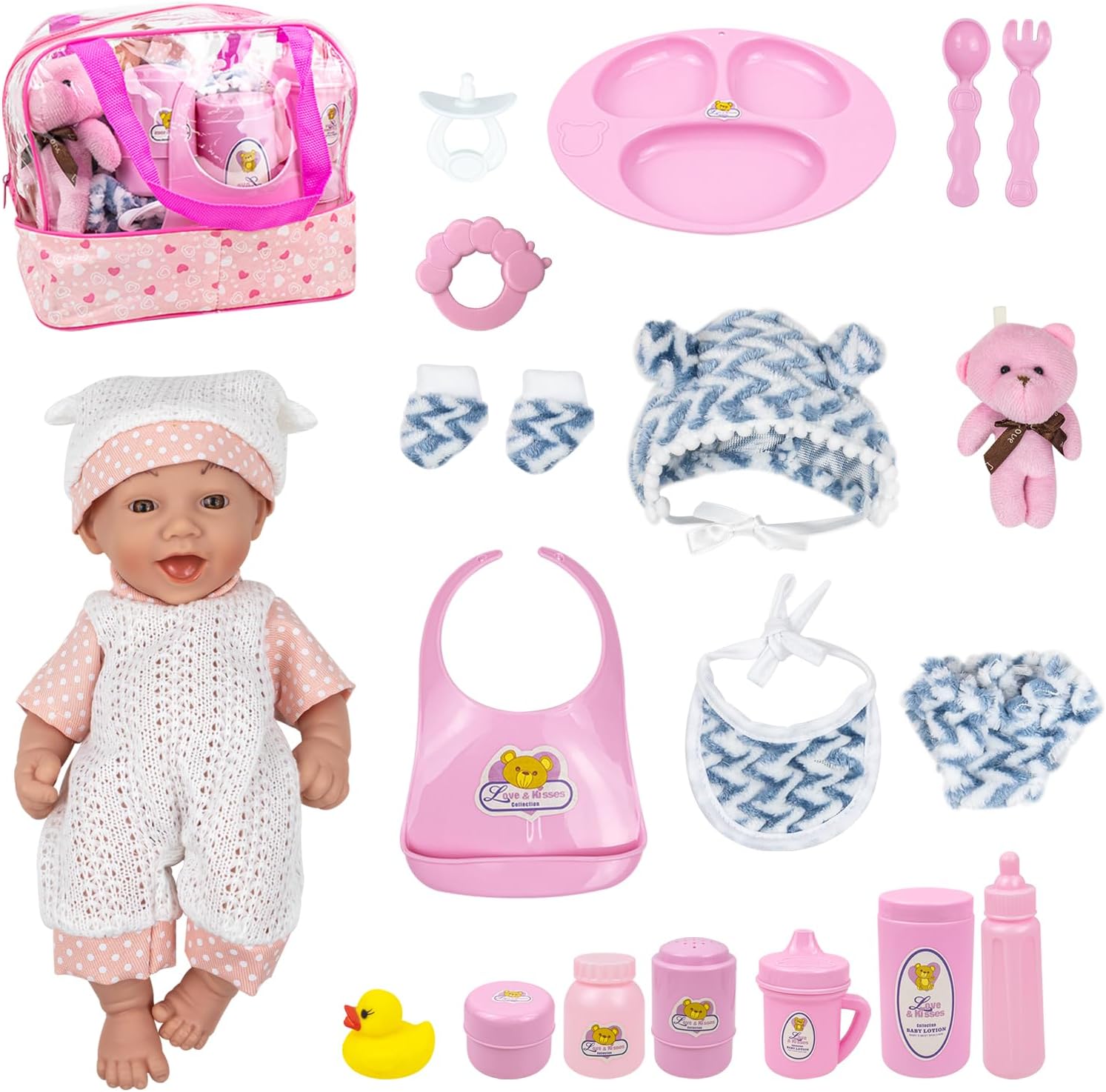 KalaDuck Baby Doll Set, 10" Newborn Realistic Baby Doll