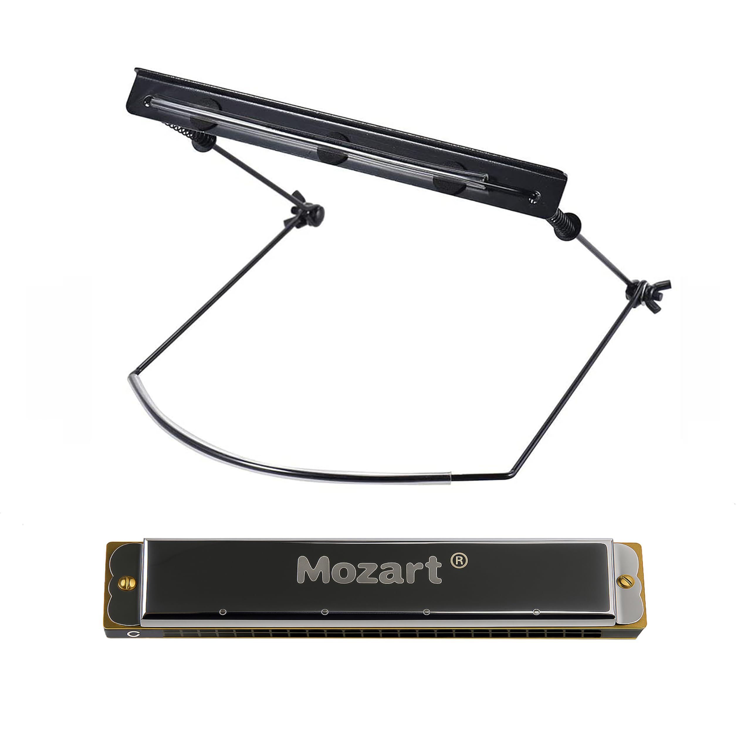 Mozart Harmonica Mouth Organ Harp 24 Holes Key of C with Holder