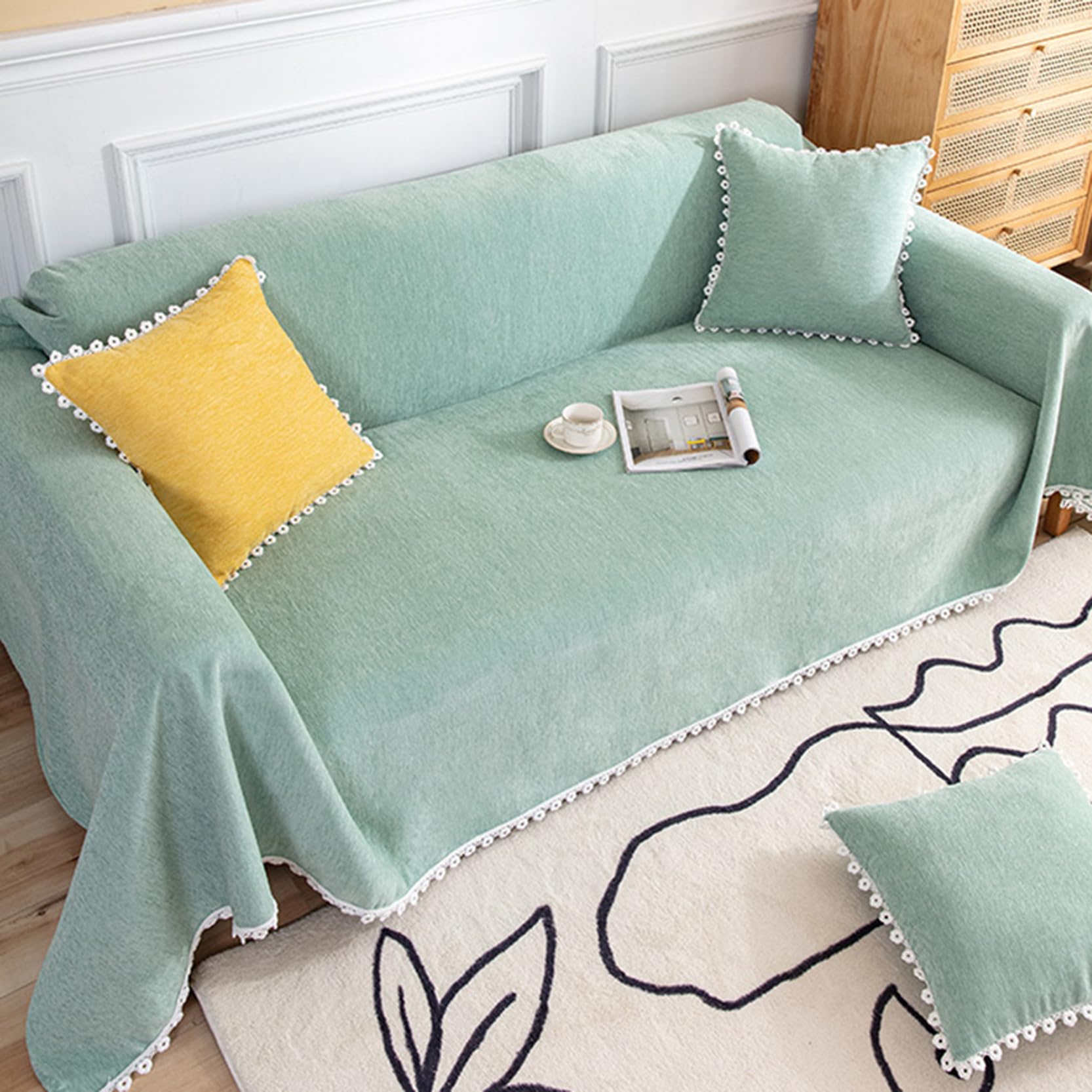 Amazon｜ソファーカバー マルチカバー 幾何学柄 防汚 防塵