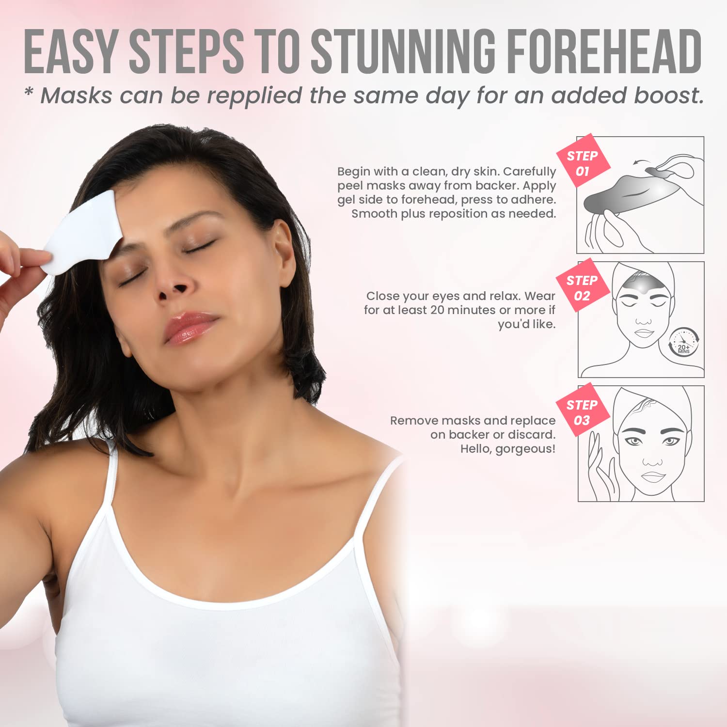 MISS SPA Forehead Wrinkle Patches, Hydrating Smoothing Forehead Mask, No-Tox Anti-Aging Wrinkle Patches, Fine Lines Serum Hydrogel Forehead Patch, 4 Patches - Image 6