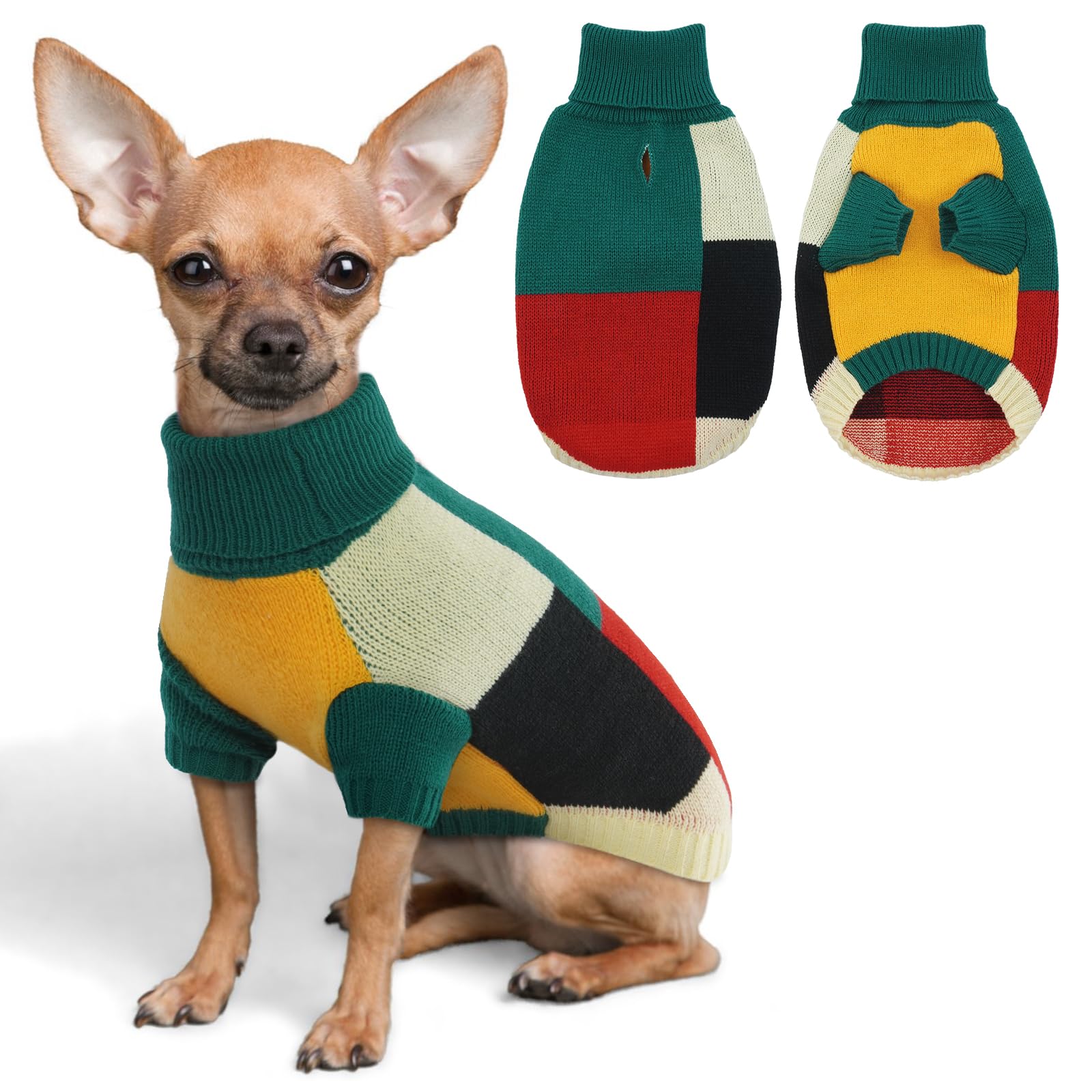 Hjumarayan Dog Jumper, Vintage Dog Jumper Small with Legs, Soft & Warm Sweater with Harness Hole