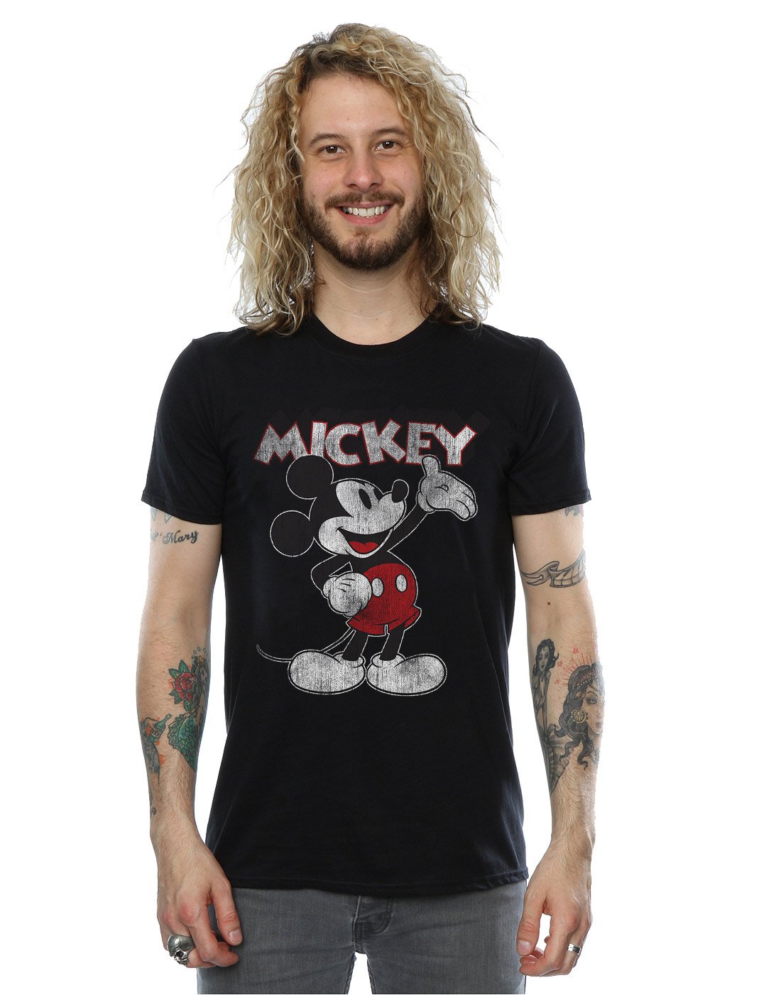 Disney Men's Mickey Mouse Presents T-Shirt XXX-Large Black