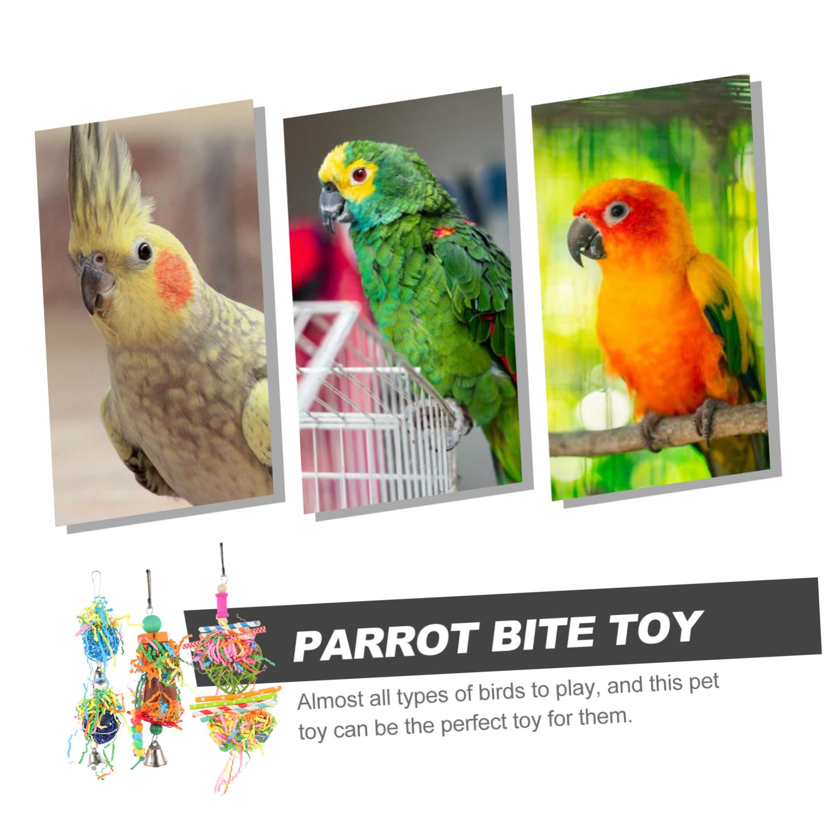 POPETPOP 20pièces Jouet à Mâcher pour Oiseaux Accessoires De Cage pour Perroquets Jouet Amusant Et Naturel pour Inséparables Et Calopsittes Couleurs Aléatoires