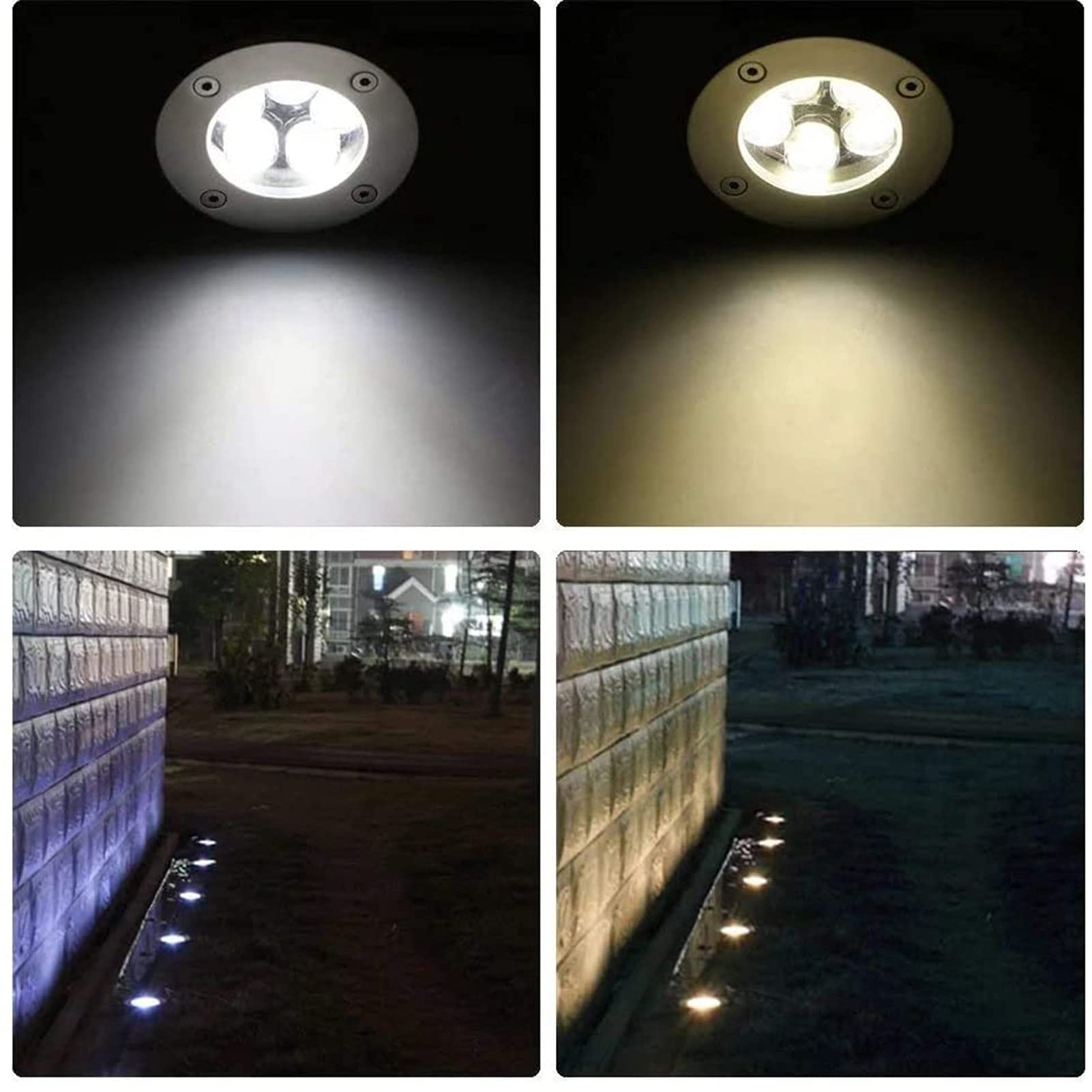 Faretto Calpestabili per Esterno 5W Faretti da Incasso A Pavimento IP67 Impermeabile Luci A LED Segnapasso per Giardini, Vialetti, Terrazzi (Color : White Light)