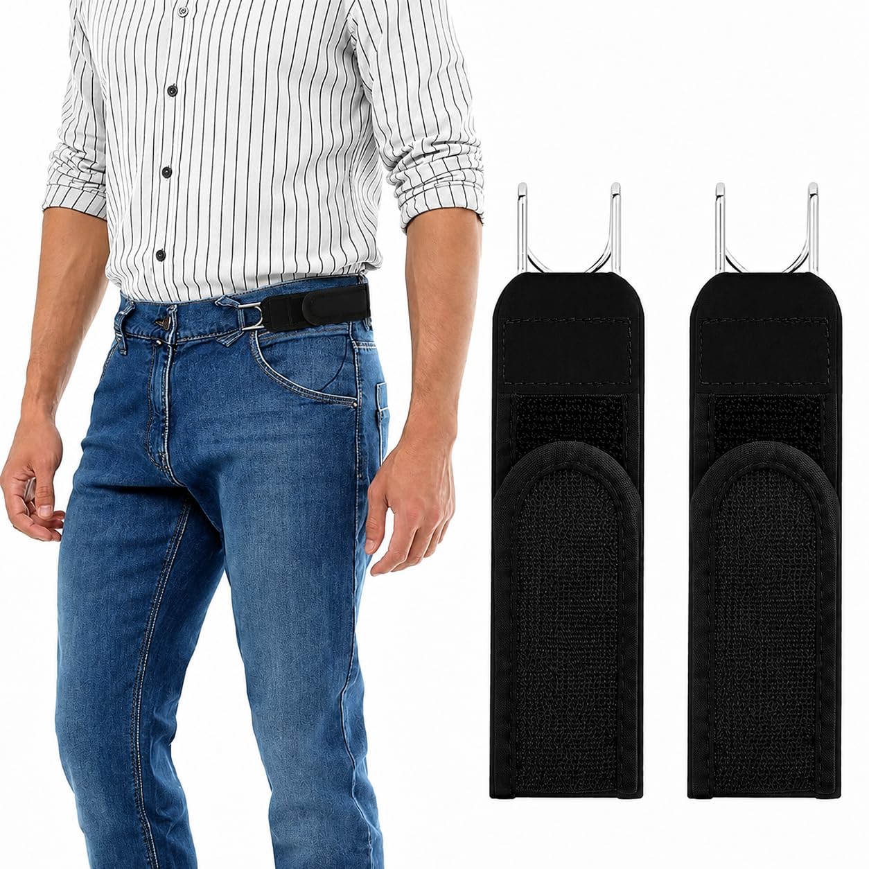 Buckleless Belt | Hook Tactical Belt | Hook Belt For Men & Women | Metal Hooks Elastic Belts Unisex Buckle-Less Invisible Waist Belts | Bellts For Men | Wrist Bailt For Women-picture-39