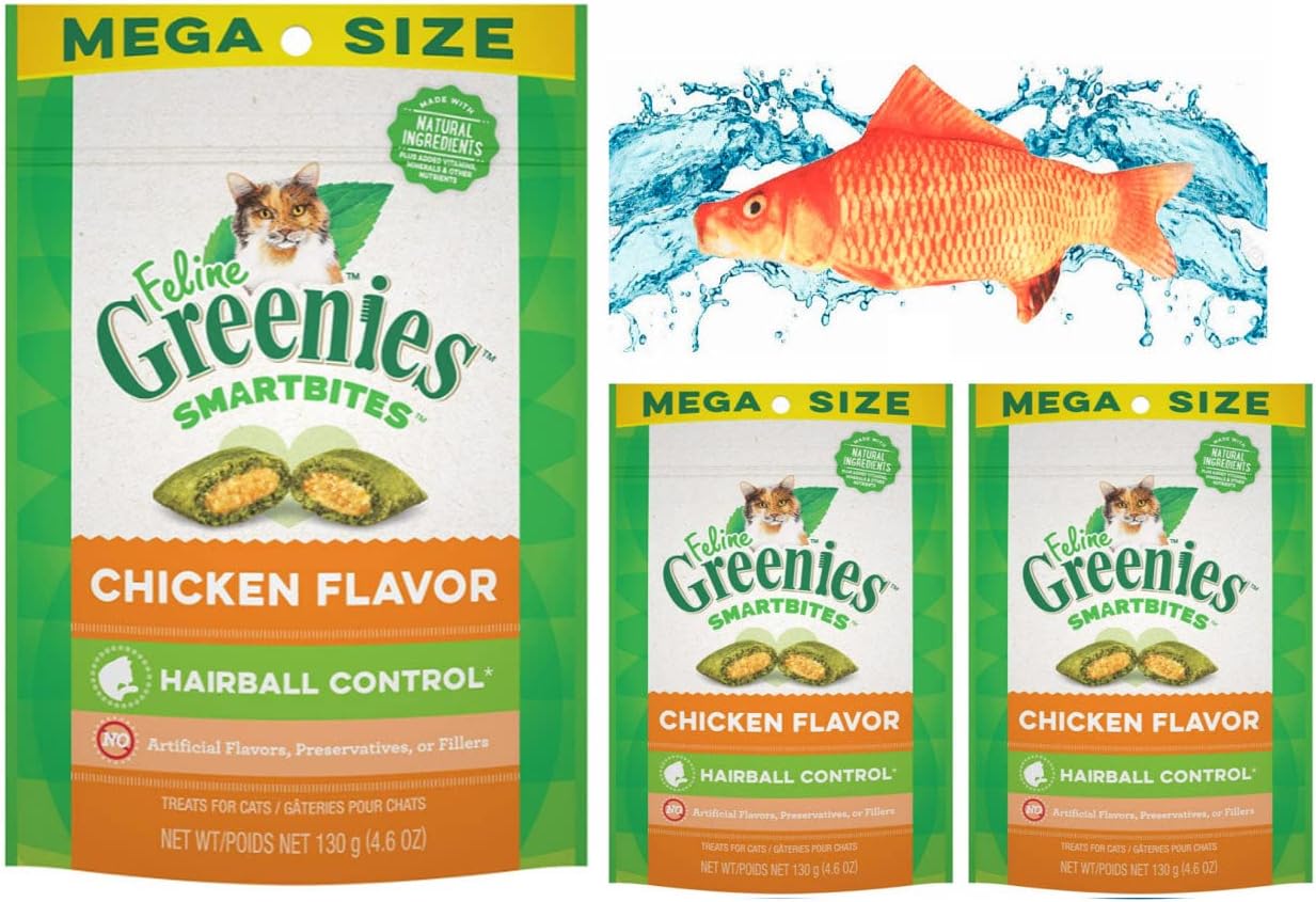 Kitti Multi Pack Bundles Including Feline SmartBites Hairball Control Cat Treats 4.6.oz. (3pk - Chicken)