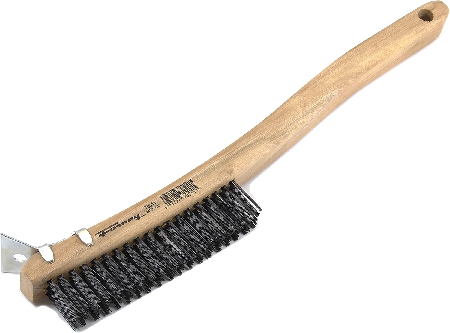 Forney 70511A, 2-Pack Scratch Brush with Scraper, Carbon, 3 x 19 Rows