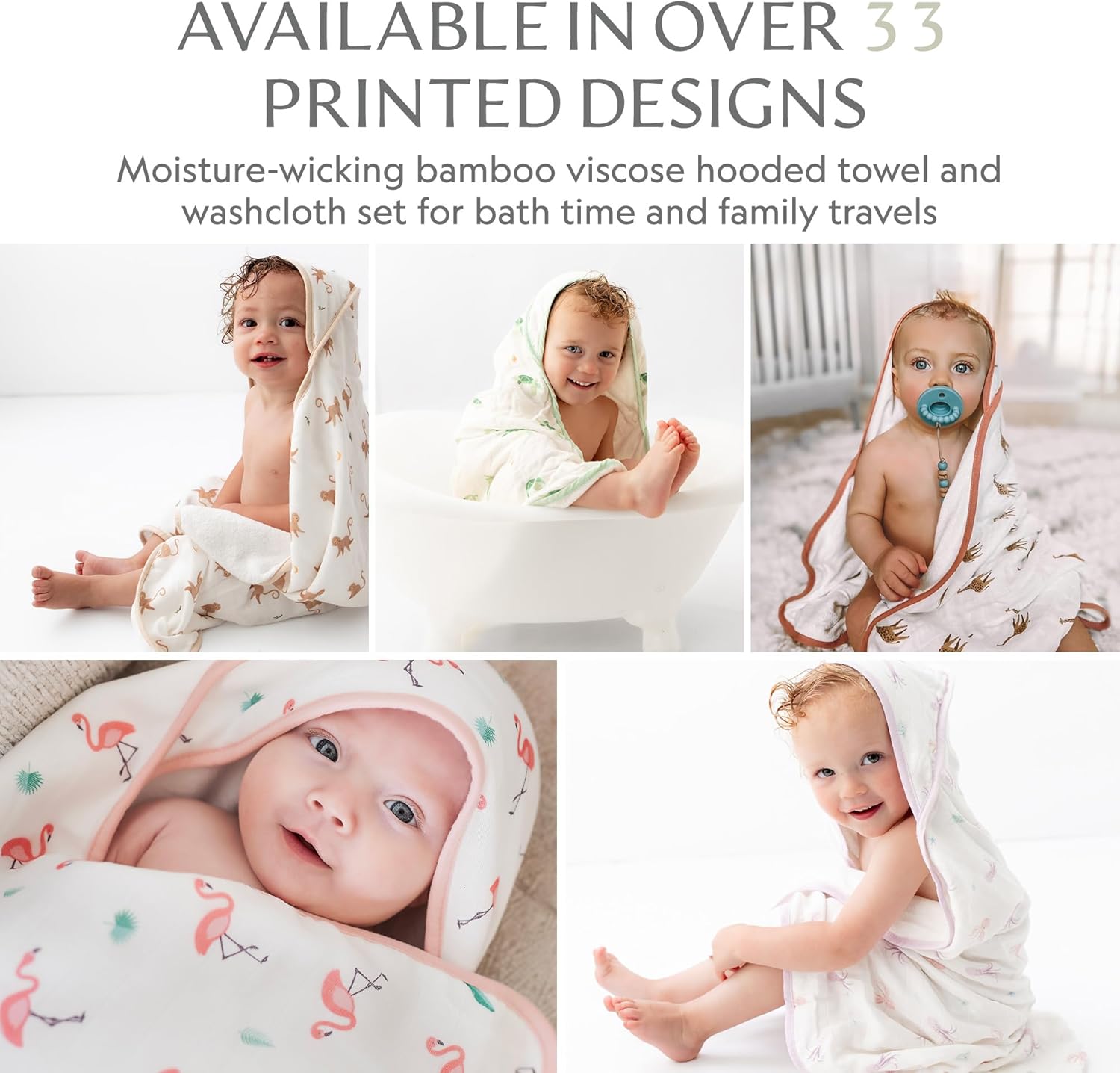 Bamboo Viscose Baby Hooded Towel & Washcloth Set for Babies and Toddlers, Tiger, Soft & Absorbent, 70% Viscose from Bamboo, 30% Cotton Muslin - Imported (Tiger)