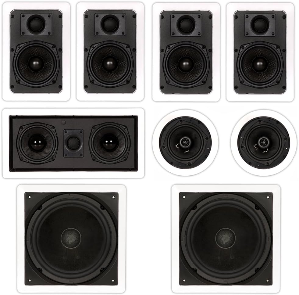 Theater Solutions TST57 in Wall and in Ceiling 1700W Home Theater 7.2 Speaker System