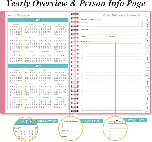 Miniatura 5 de Agenda y agenda de citas 2026  Agenda por hora de enero de 2026 a diciembre de 2026, libro de citas semanal 2026 con intervalo de 30 minutos, 6.4 x