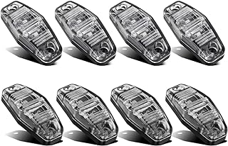 Partsam 8pcs 2.5" Oval Side Fender Marker Light Red/Amber Clear Lens Universal Surface Mount 2 LED Light, Truck Boat Trailer Sealed Mini Trailer Clearance Identification Lights(4 Red+4 Amber)