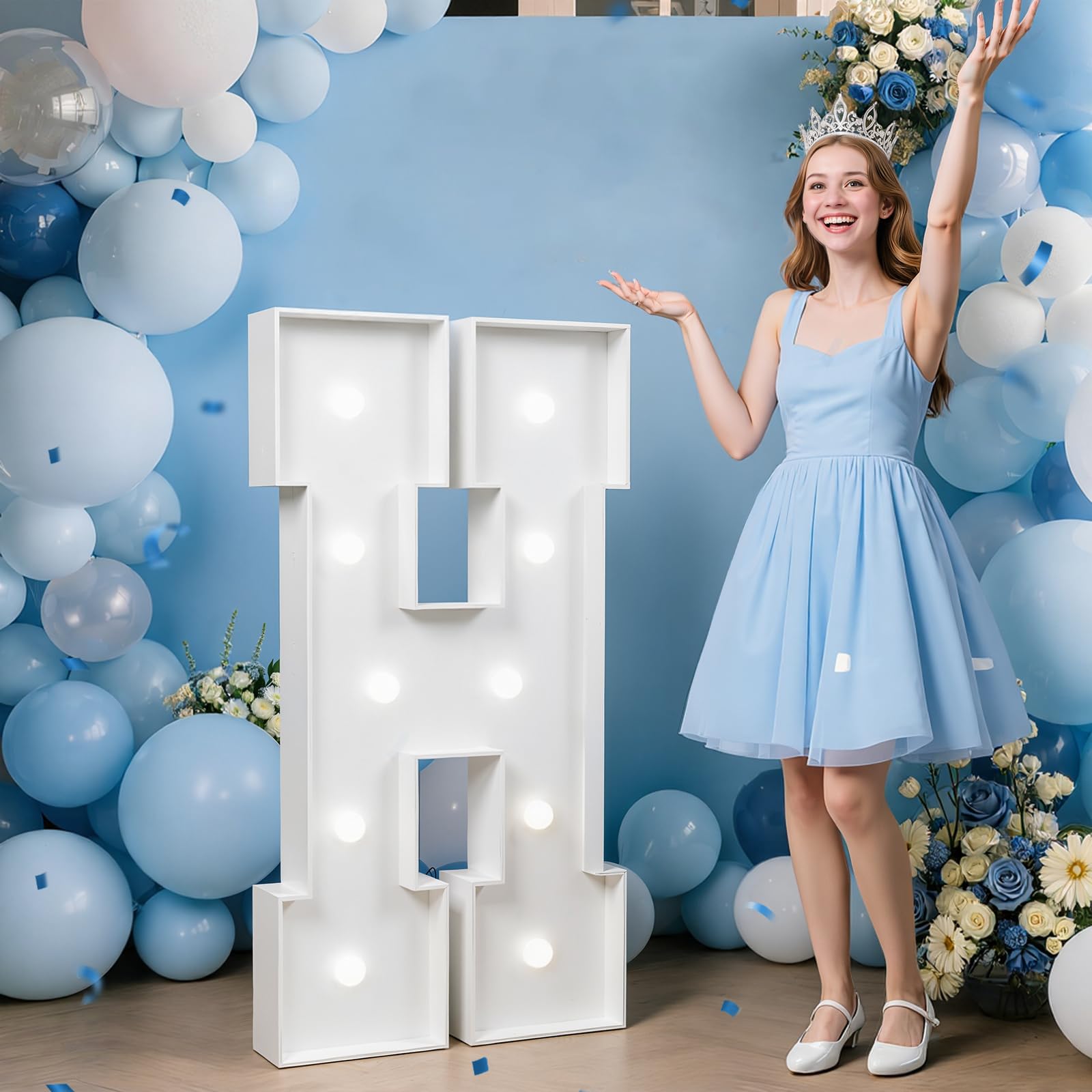 Chłodna biała LED świecąca lampa z literą H, 2,3 FT oświetlenie alfabetu markizy, wielokrotnego użytku DIY kombinacja lampka nocna do pokoju, estetyczne święto, urodziny, ślub, dekoracja