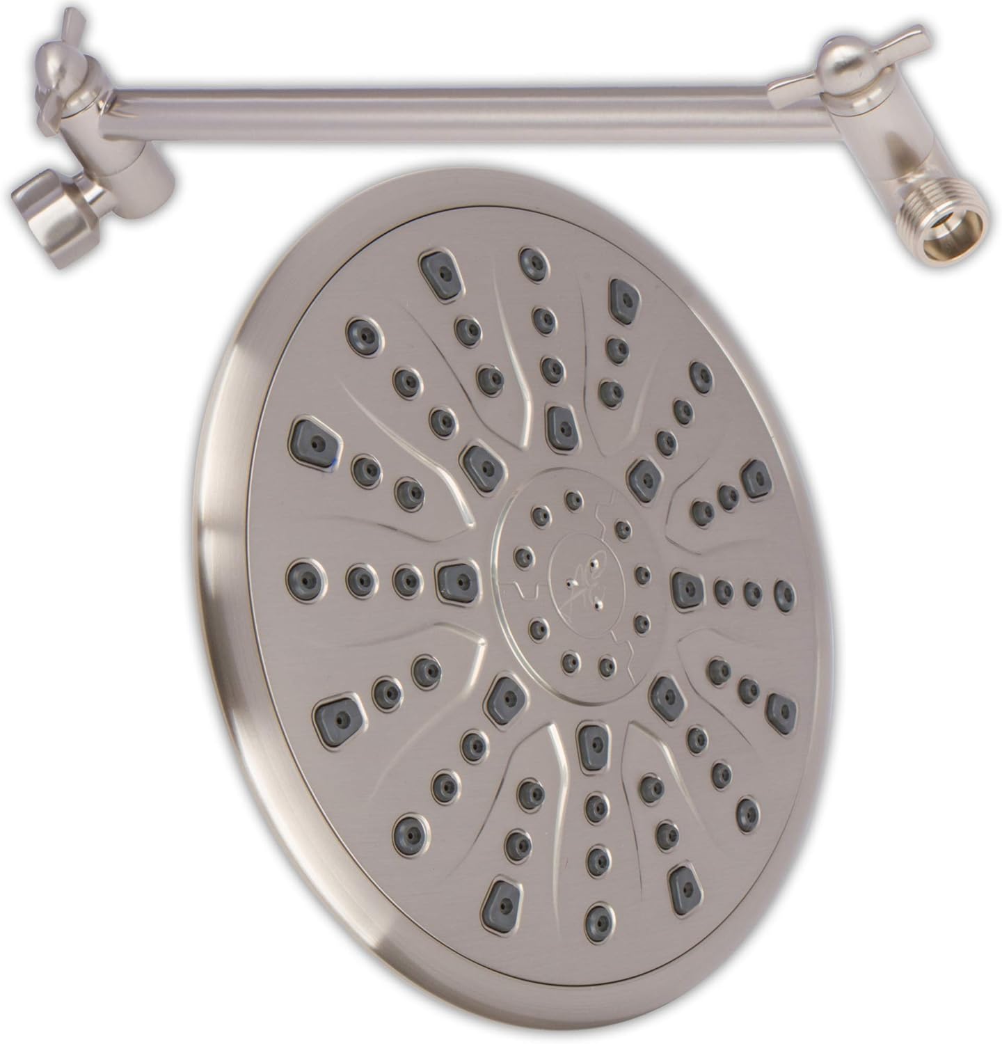 Rain Shower Head And Extension - 9 Inch Large Luxury Rainfall Showerhead For High Flow Overhead Showers With Solid Brass Adjustable Extender Arm, 2.5 GPM - Brushed Nickel