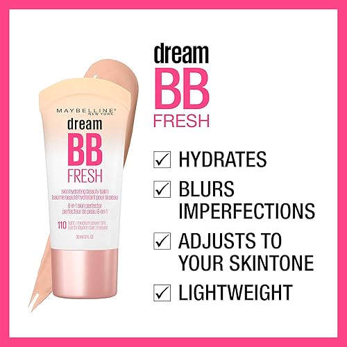 Vista 5 de Maybelline - Dream Fresh BB Crema hidratante para piel, 8 en 1, bálsamo de belleza, perfeccionador con amplio espectro, FPS 30, cobertura de tono
