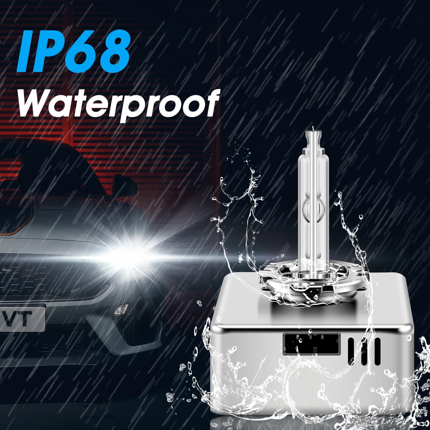 D5S Xenon HID 6000K Faros de xenón de luz blanca, 35W, bombillas para faros de coche, base de soportes metálicos, 1 lámpara
