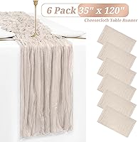 Vista 181 de Showgeous 10 Pack Baby Pink Cheesecloth Table Runner 10FT Long Semi-Sheer Gauze Table Runner Boho or Rustic Wedding Decor for Wedding Decor Arch
