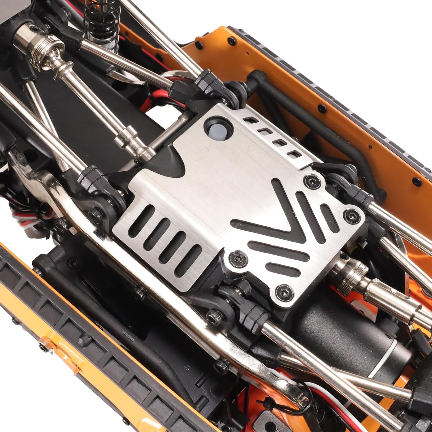 304 Stainless Steel Chassis Skid Plate for MJX 1/12 HG H12Y H12Y+ H12P RC Car, CNC-Machined Upgrade Part, No-Drill Installation (H12Y)
