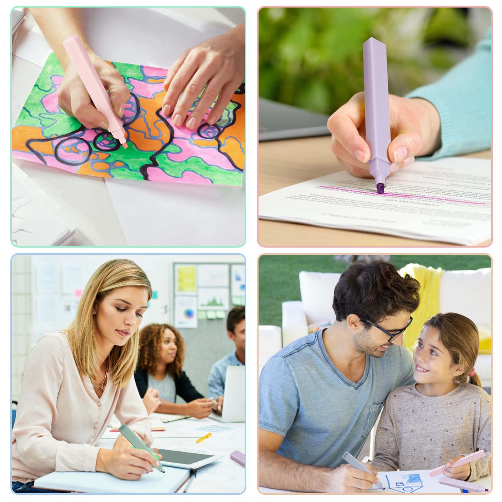Pastel markeerstiften, 6 kleuren markeerstift set, diverse kleuren markeringen pennen kit, kantoor schoolbenodigdheden esthetische markeerstift voor planners, tijdschriften, notities